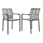 Serenity Outdoor Armchairs Set of 2 in Light Gray