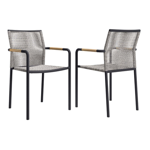 Serenity Outdoor Armchairs Set of 2 in Light Gray