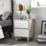 Vespera 2-Drawer Nightstand in Oak White