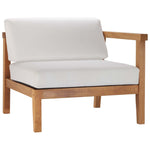 Bayport Outdoor Teak Wood 2-Seater Loveseat in Natural White