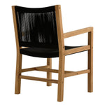 Vienna Outdoor Teak and Rope Dining Armchairs Set of 2 in Natural Black