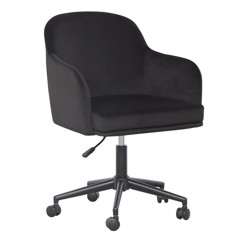 Sydney Velvet Office Chair in Black