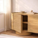 Solis 72" Solid Wood 3-Door Sideboard in Natural