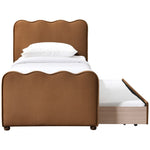 Gatsby Velvet Twin Trundle Bed in Saddle