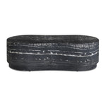 Hades 47" Faux Marble Concrete Coffee Table in Black Marble