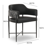 Sezanne Vegan Leather Dining Chair in Black