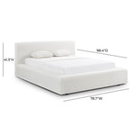 Meena Upcycled Linen Storage King Bed in Cream