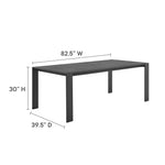 Tahoe Rectangular Outdoor Aluminum Dining Table in Gray