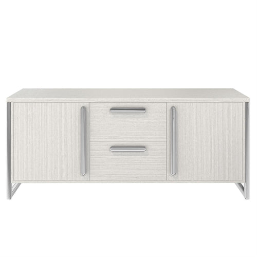 Stratum Polished Nickel & Wood Buffet