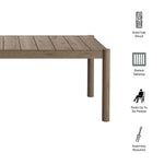 Eleni 89-Inch Outdoor Teak Wood Dining Table in Weathered Gray