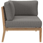 Clearwater Outdoor Teak Wood Sofa in Gray Graphite