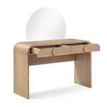 Moonrise 48" Natural Ash Vanity Desk with Mirror in Natural Ash