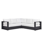 Tahoe 3-Piece Outdoor Aluminum Sectional Sofa Set in Gray White