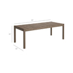 Eleni 89-Inch Outdoor Teak Wood Dining Table in Weathered Gray