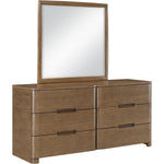 Caswell Oak Framed Mirror in Brown