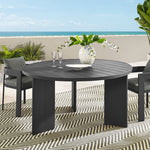 Tahoe Round Outdoor Aluminum Dining Table in Gray