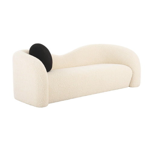 Leonie 84" Faux Shearling Sofa in Beige