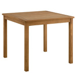 Vienna 34" Square Outdoor Teak Wood Dining Table in Natural