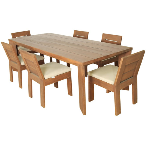 Mirella 96" Teak Outdoor Dining Table in Natural
