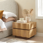 Isola 2-Drawer Nightstand in Light Oak Walnut
