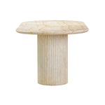 Brut Concrete 86" Oval Dining Table in Travertine