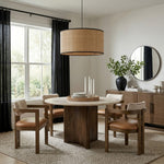 Pietra 48" Travertine Dining Table in Brown