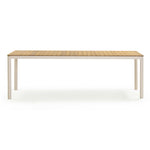 Sardinia 95" Outdoor Rectangular Dining Table in Light Teak / Cream Legs