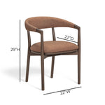 Vina Vegan Leather Dining Chair in Brown