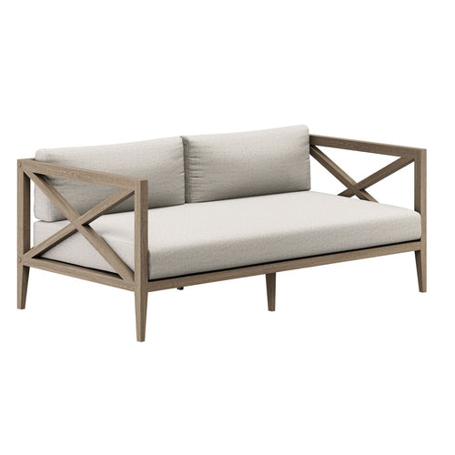 Northlake Teak Outdoor Loveseat in Pebble