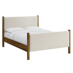 Maven King Fabric Platform Bed in Ivory Walnut