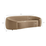 Contessa Curved Velvet Sofa in Taupe