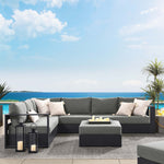 Tahoe 5-Piece Outdoor Aluminum Sectional Sofa Set in Gray Charcoal