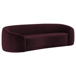 Contessa Curved Velvet Sofa in Mulberry