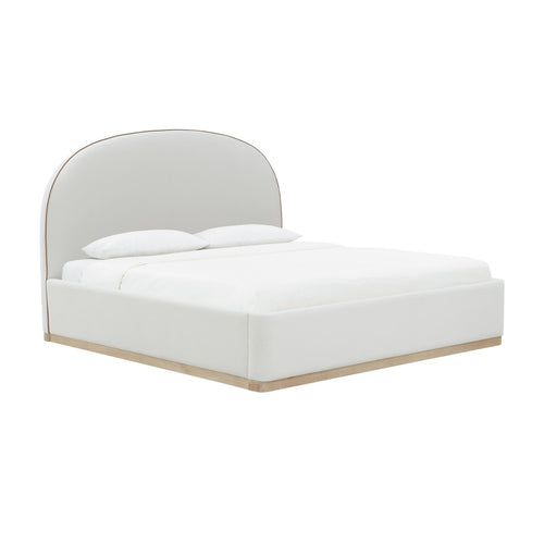 Marlow Velvet King Bed in Cream