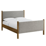 Maven King Fabric Platform Bed in Wheat Walnut