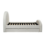 Moon Boucle Twin Trundle Bed in Cream