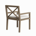 Northlake Outdoor Teak Dining Armchair in Weathered Gray