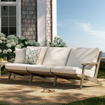 Saratoga Outdoor Teak Sofa in Weathered Gray