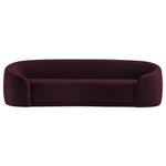 Contessa Curved Velvet Sofa in Mulberry