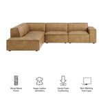 Restore 4-Piece Vegan Leather Sectional in Toast