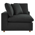 Commix 7-Piece Down Filled Sectional Sofa in Black