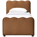 Gatsby Velvet Twin Trundle Bed in Saddle