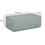 Earl 48" Shell Coffee Table in Light Blue