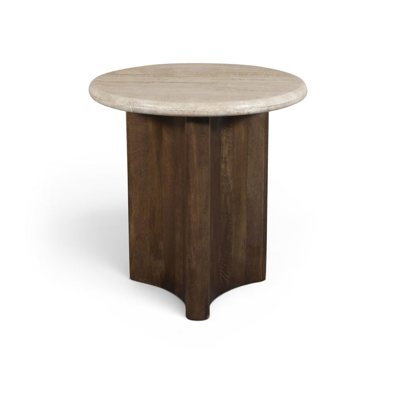 Pietra Travertine End Table in Brown
