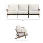Saratoga Outdoor Teak Sofa in Weathered Gray