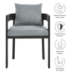 Tahoe Outdoor Aluminum Dining Chair in Gray Gray