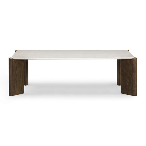Restis 52" Quartz Coffee Table in Cream