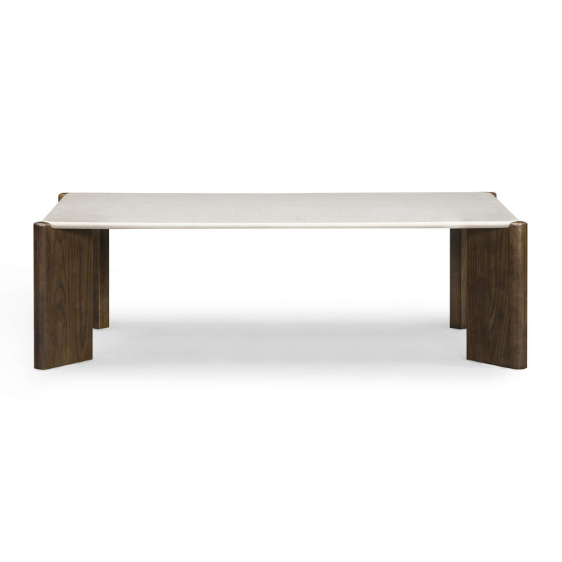 Restis 52" Quartz Coffee Table in Cream