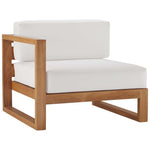 Upland Outdoor Teak Wood 4-Piece Furniture Set in Natural White